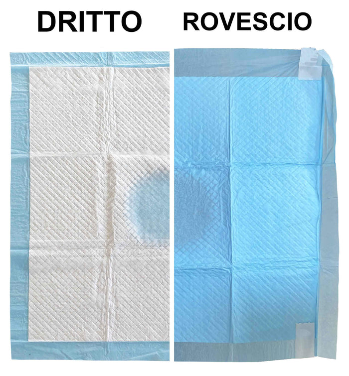 Set 10 Tappetini Assorbenti Profumo Lavanda 60x60 cm in Poliestere Bianco/Azzurro
