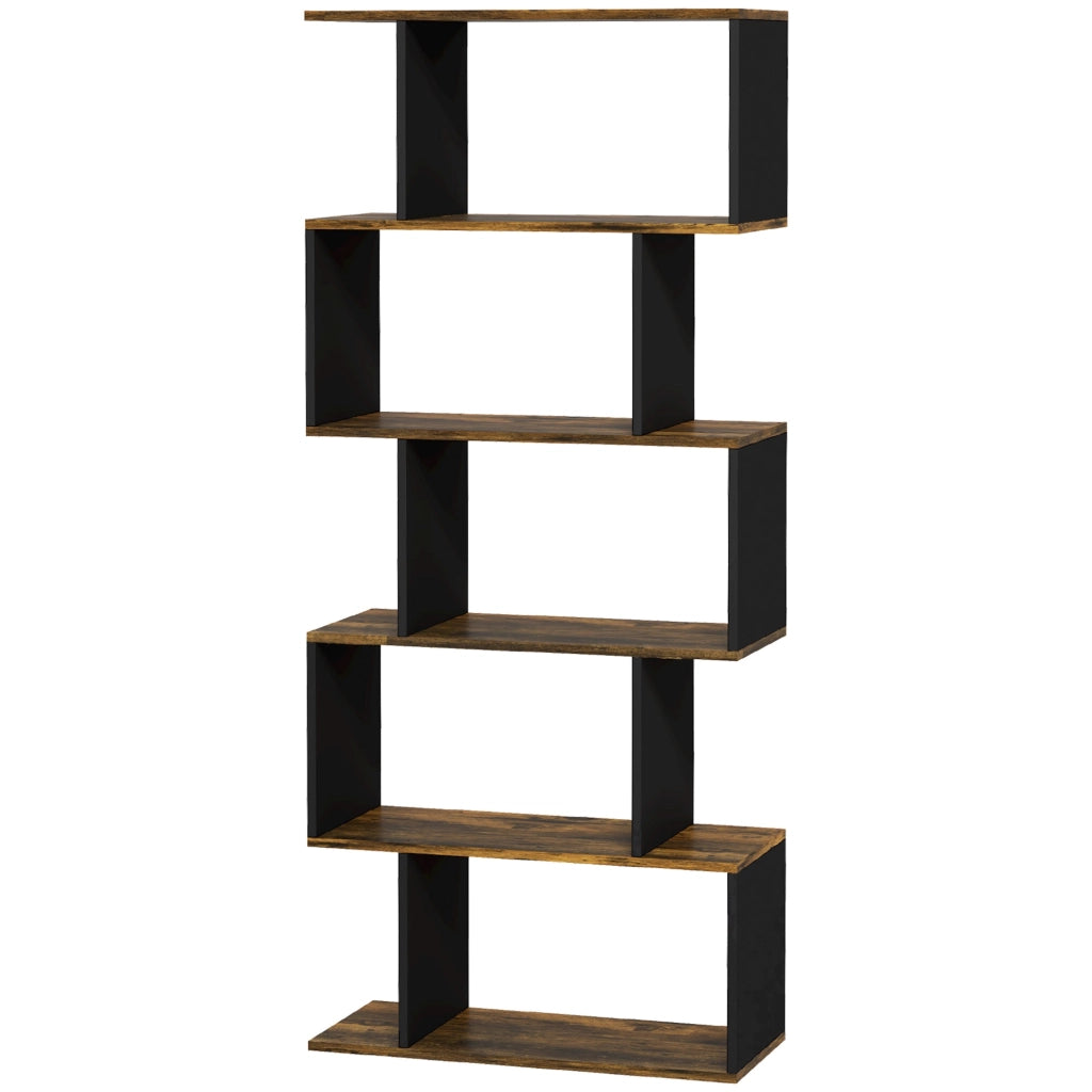 Libreria 5 Ripiani 70x29,5x163 cm in Legno Marrone Rustico