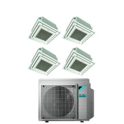 Climatizzatore Condizionatore Daikin Bluevolution Inverter Quadri Split a Cassetta FFA-A 9+9+9+12 con 4MXM68N R-32 Wi-Fi Optional Con Griglia Bianca Inclusa 9000+9000+9000+12000 - Garanzia Italiana