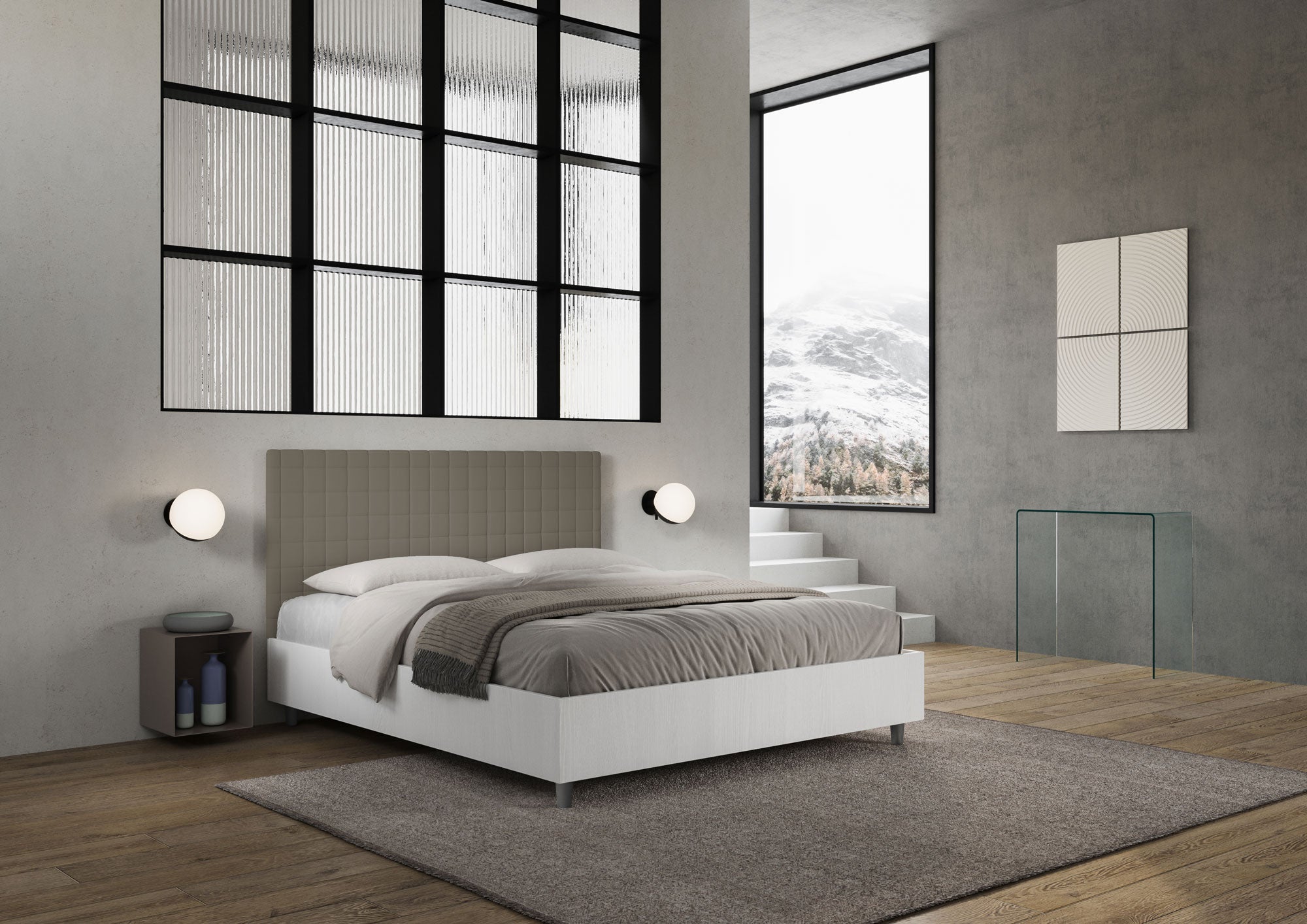 Letto Matrimoniale 160x190 cm Senza Rete Burmy Cappuccino