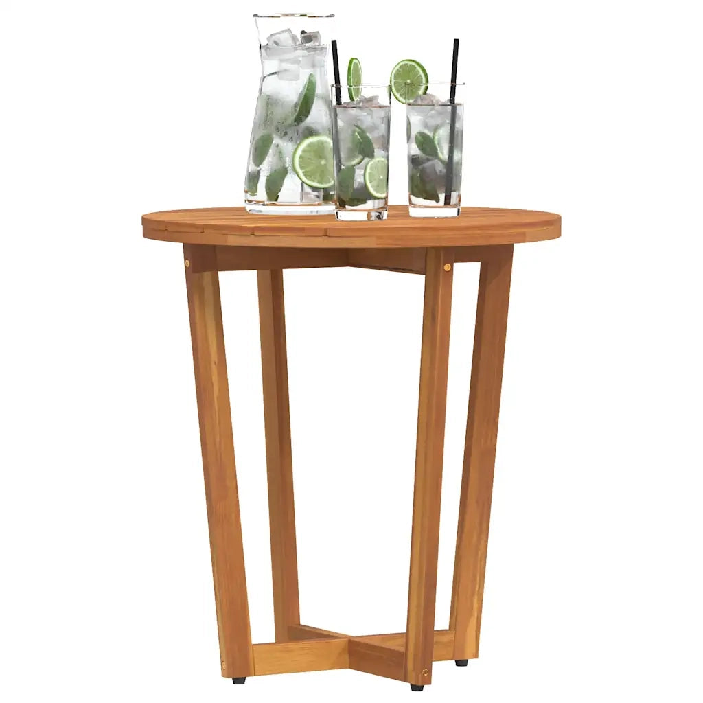 Tavolino da giardino rotondo Ø55x60 cm in Legno Massello di Acacia 4108132