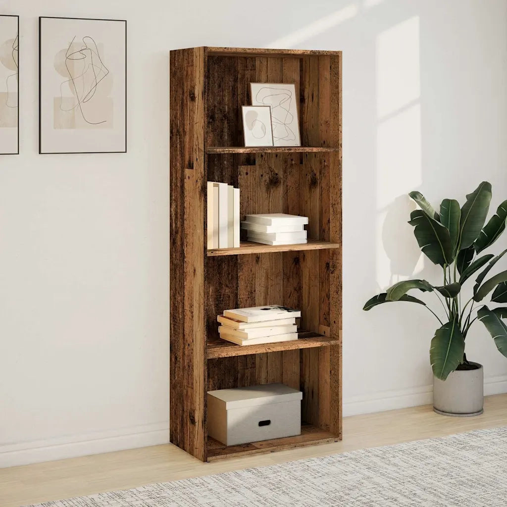 Libreria-Scaffale per Libri-Mobile di Stoccaggio Legno Antico 60x30x152 cm in Legno Multistrato