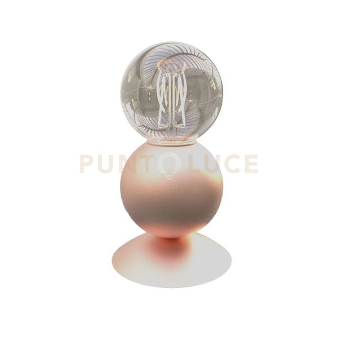 MELINA-L RS Lampada da tavolo 1 luce sfera in metallo rame spazzolato lampadina E27 Inclusa