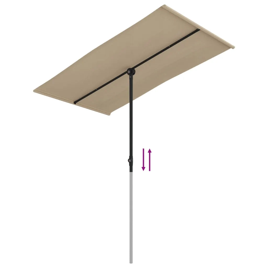 Ombrellone da Giardino-Ombrello da Balcone con Palo in Alluminio 180x110cm Verde