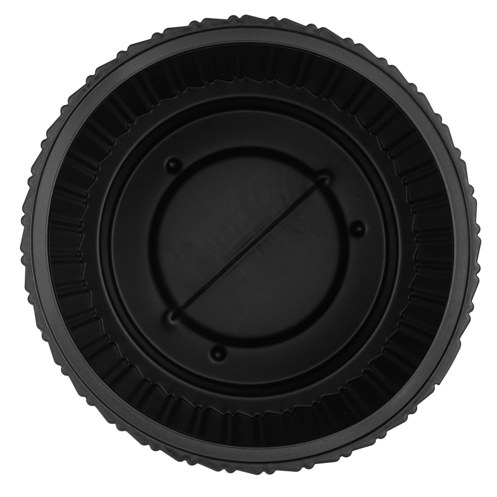 Vaso da fiori KADAX da 30 cm con coperchio e inserto, vaso da fiori in plastica nera
