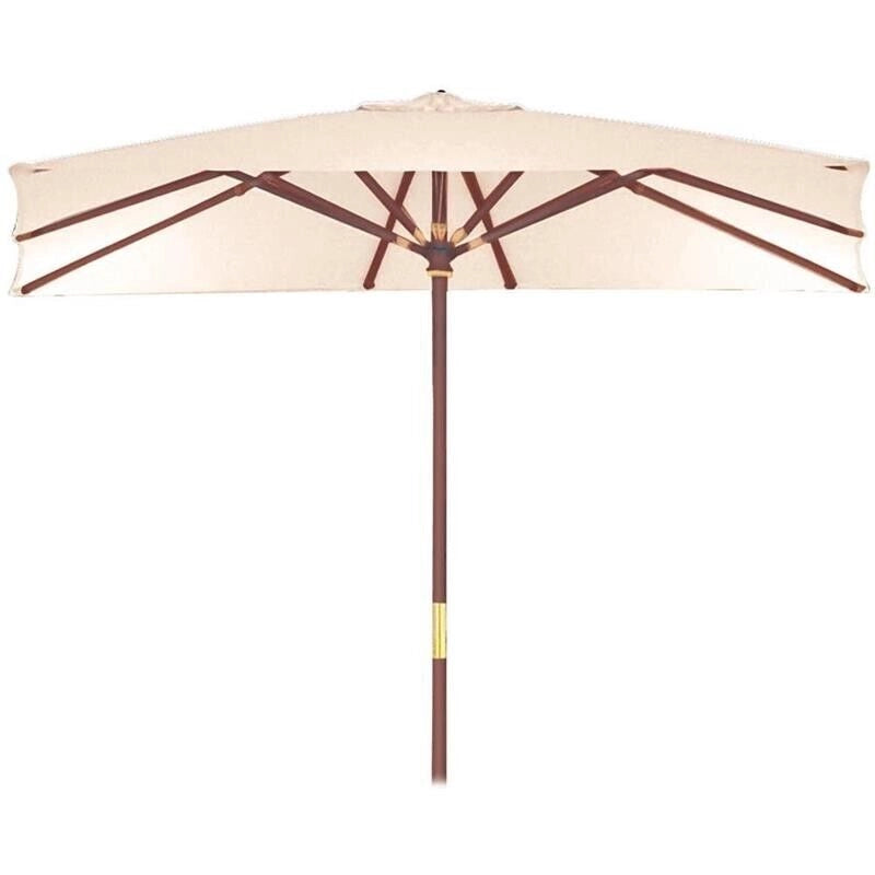 SUN TOP OMBRELLONE CON PALO IN LEGNO E APERTURA A CARRUCOLA 3 X 3 MT BEIGE
