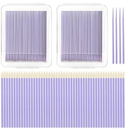 Applicatori ciglio in massa 400 pezzi - Pennelli labbra 50 pezzi - Fili di cotone nano - Fibre sintetiche - Uso professionale - Disegno blu chiaro - Pennelli per trucco