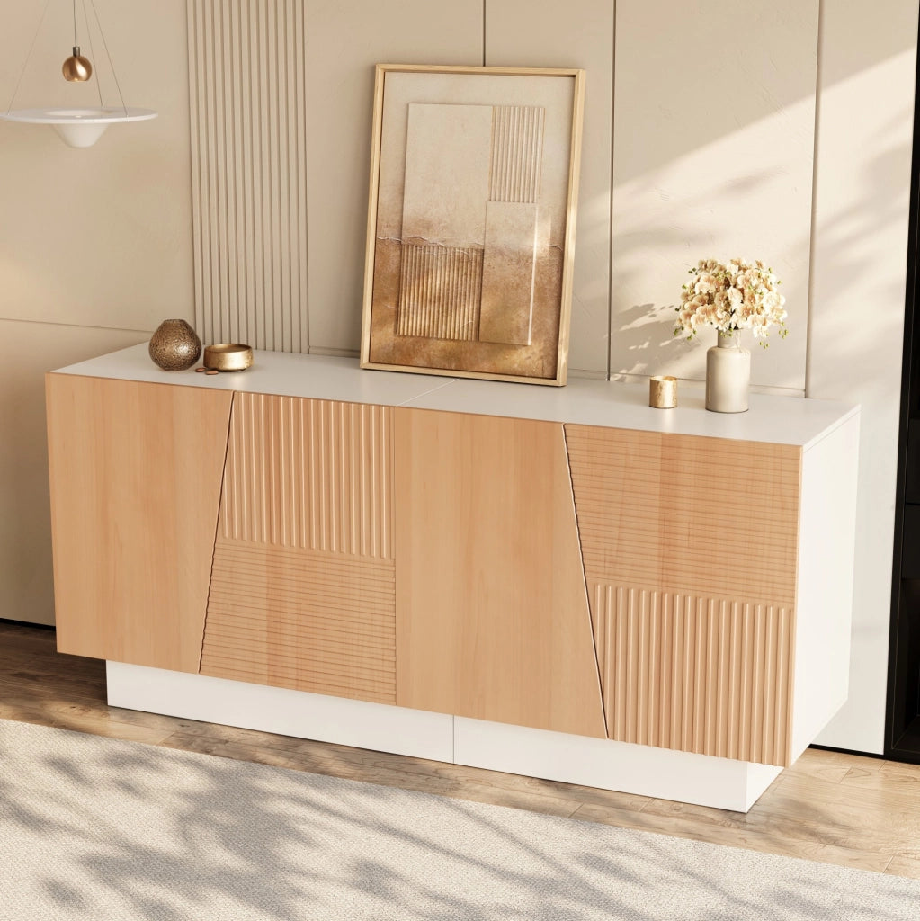 Credenza moderna 160 cm a 4 ante con ripiani regolabili