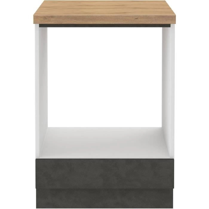 Base per forno incasso con piano di lavoro - Grigio opaco - L 60 x P 51,6 x H 85 cm - LASSEN