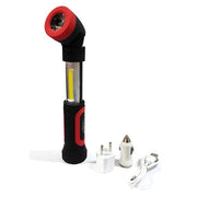 Trade Shop - Torcia Doppia Luce Led Con Base Magnetica Da Lavoro Ricaricabile Usb Dt-2018 -