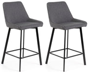 Set 2 Sgabelli 50x44xH94 cm in Tessuto Fox Grigio Scuro