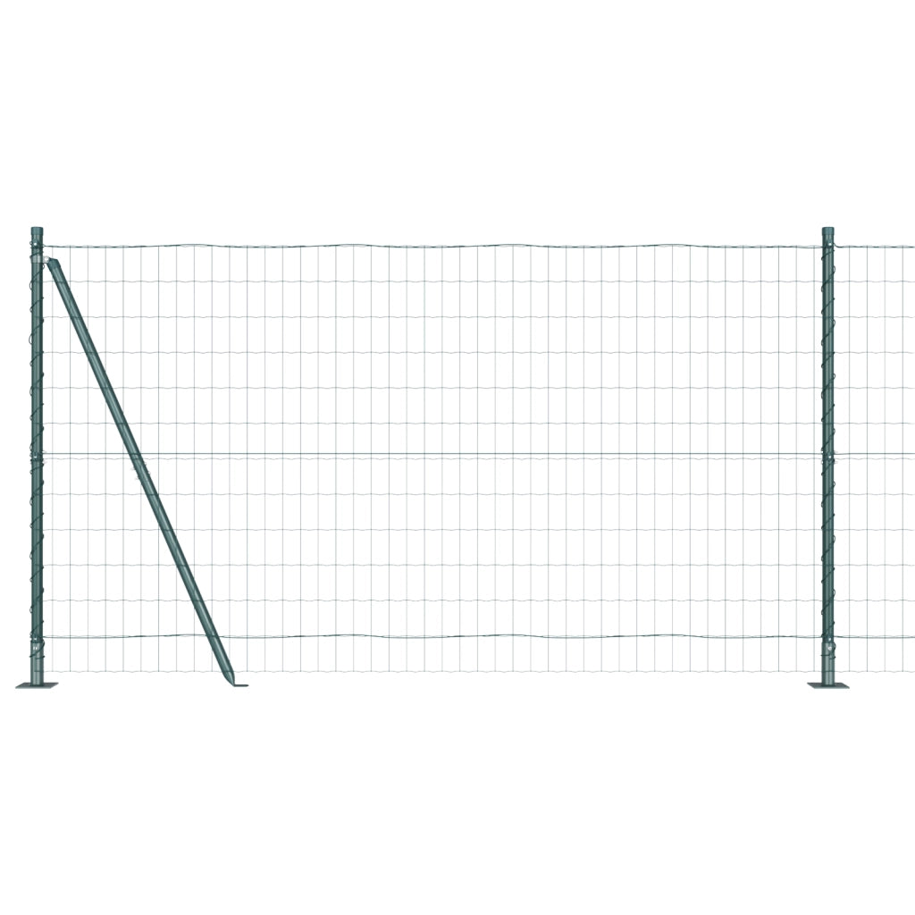 Recinzione Euro con 7 post a flangia 1,2x10 m acciaio zincato