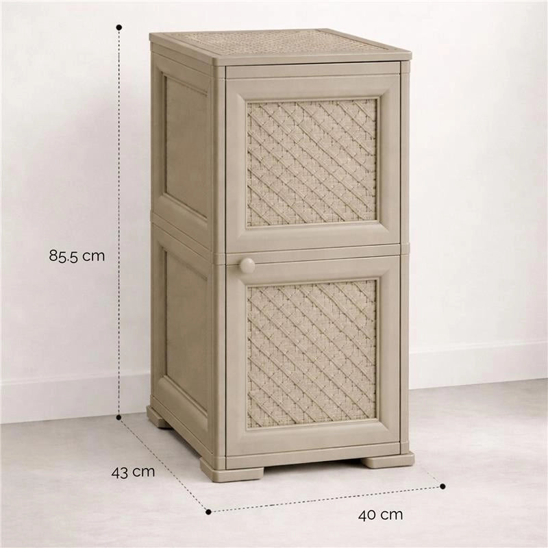 MOBILE 2 MODULI TALPA 40X43X85,5 CM CON ANTE TRAFORATE – CONTENITORE VERTICALE ORGANIZZAZIONE CASA PER INGRESSO E ZONA GIORNO