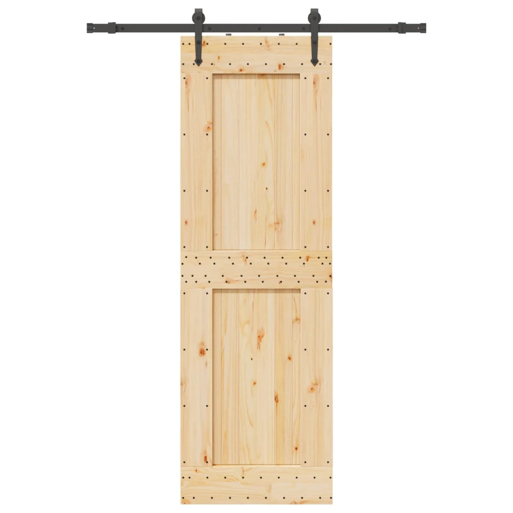 Porta scorrevole NARVIK Naturale e Nero 70 x 210 cm (152,5 cm)