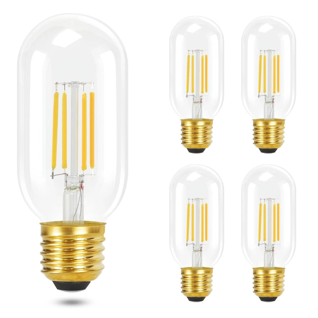 ZMH Set di 4 Lampadine LED E27 Lampadine T45 Vintage Bianco Caldo 4W 2700K Lampada retrò Edison Filamento di Vetro