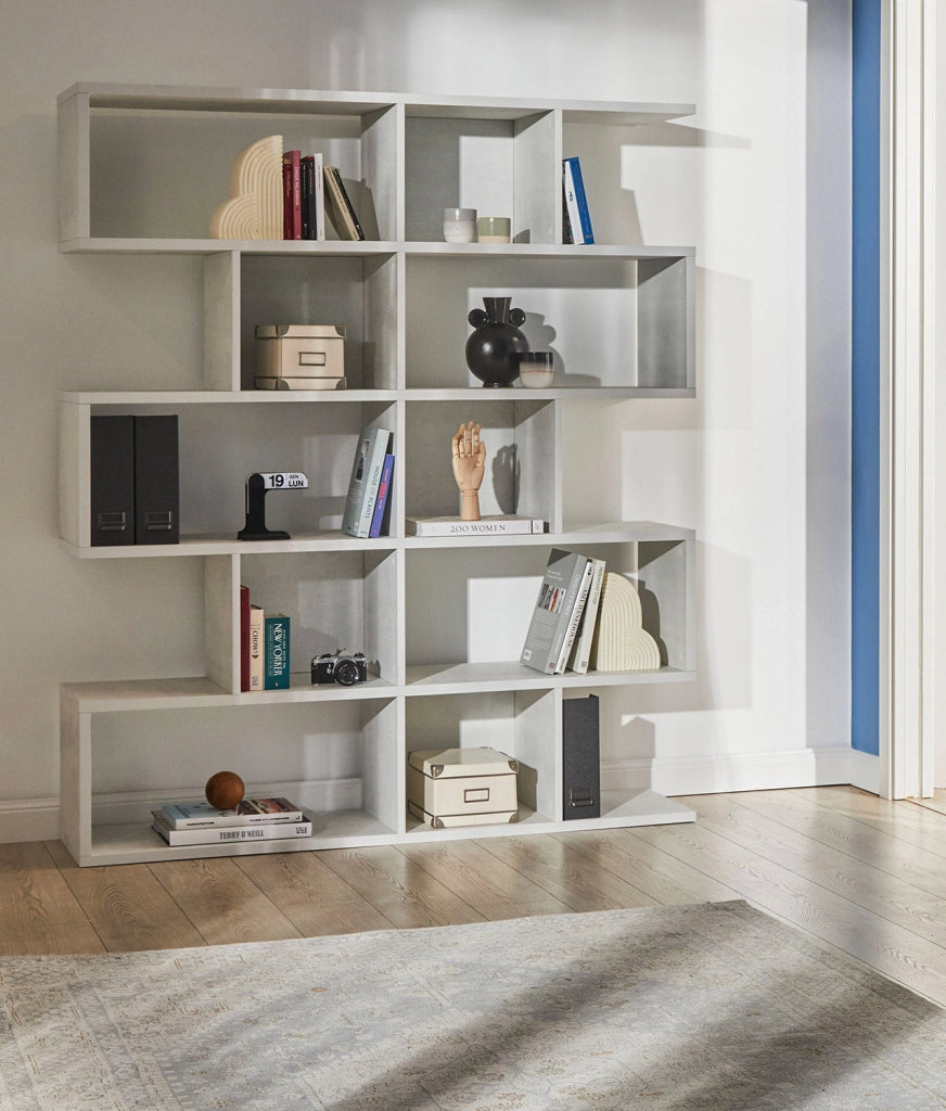Libreria Modulare 5 Ripiani 150x180x38 cm Ossido Bianco