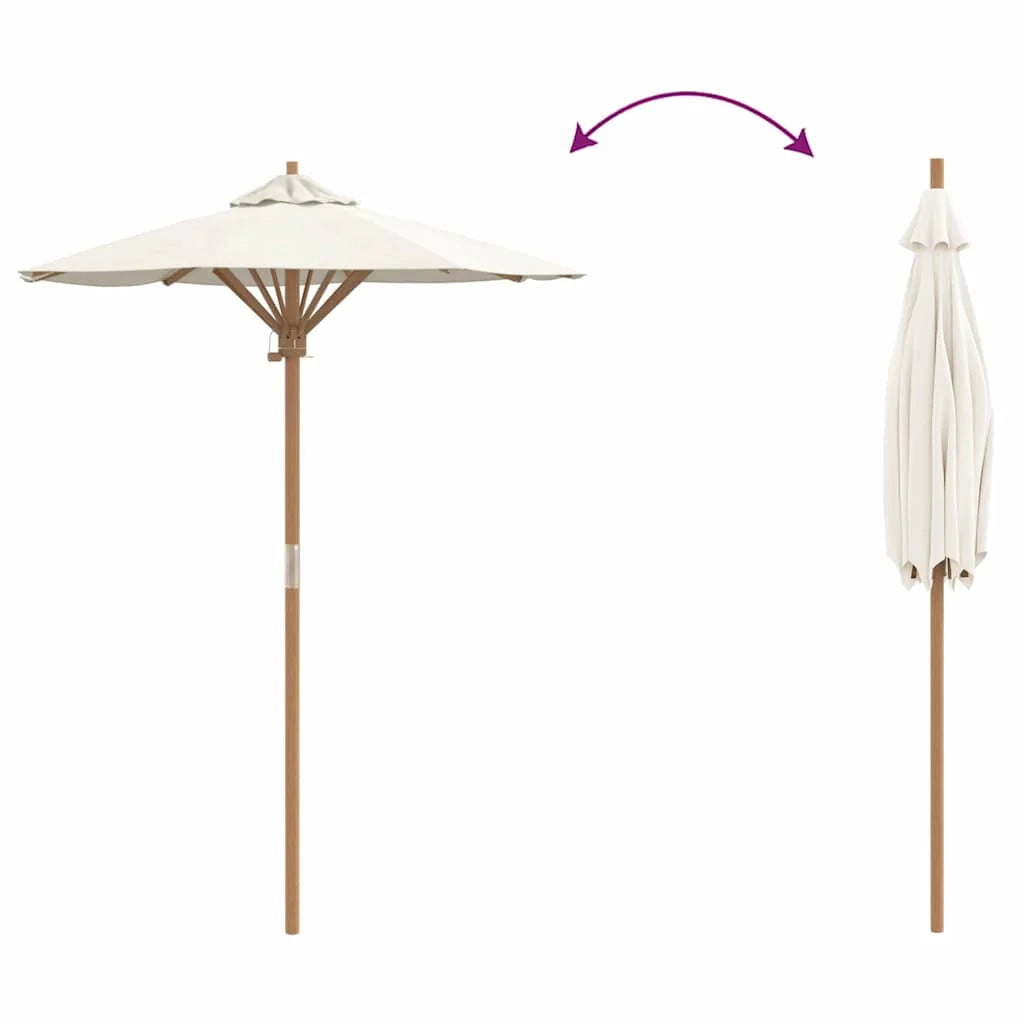 Ombrellone da giardino rotondo 270 x 260 cm in bambù leggero stile moderno atmosfera rilassante 02_0058240