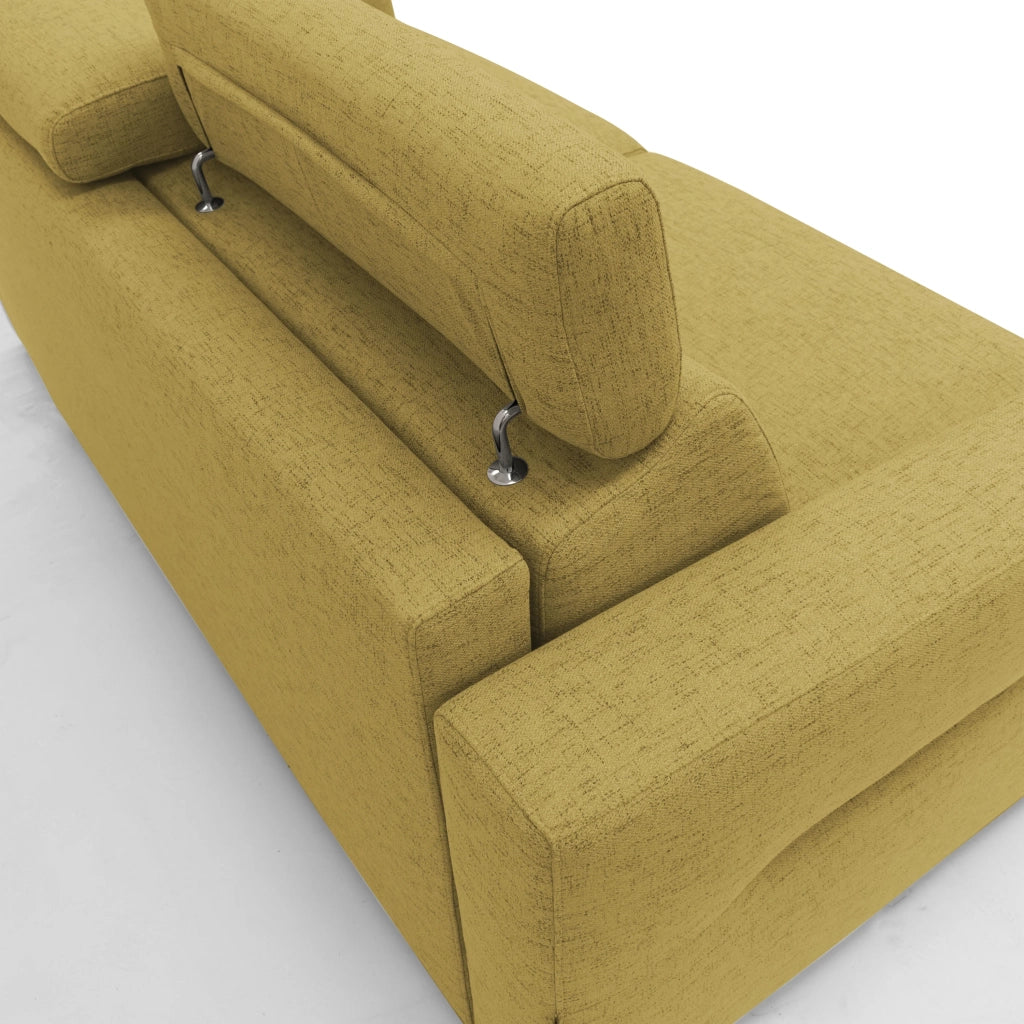 Avalon Divano letto con materasso H18 180 cm (mat. 120x197 cm) giallo