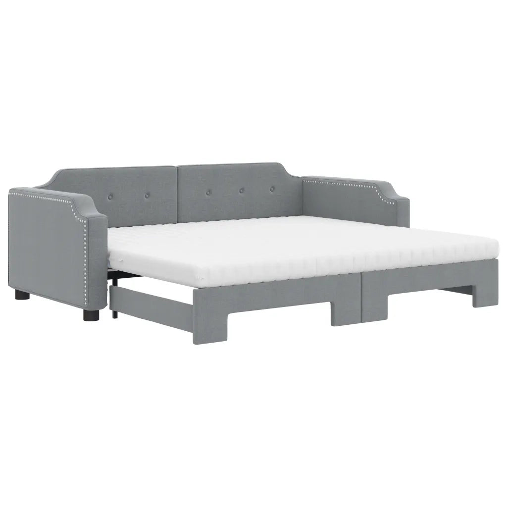 Divano Letto Estraibile Materassi Grigio Chiaro 80x200 Tessuto 3197647