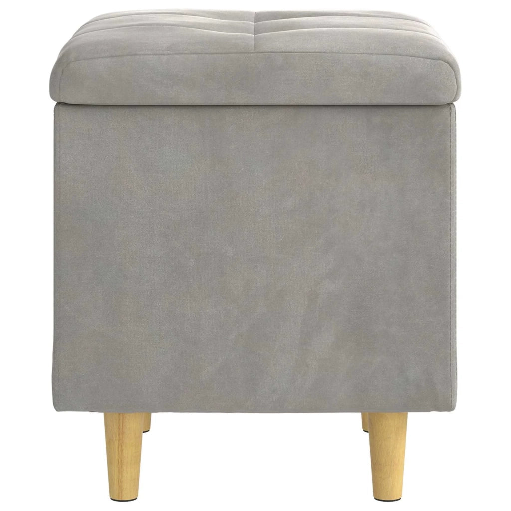 Pouf contenitore Grigio chiaro 40 x 40 x 45 cm Velluto