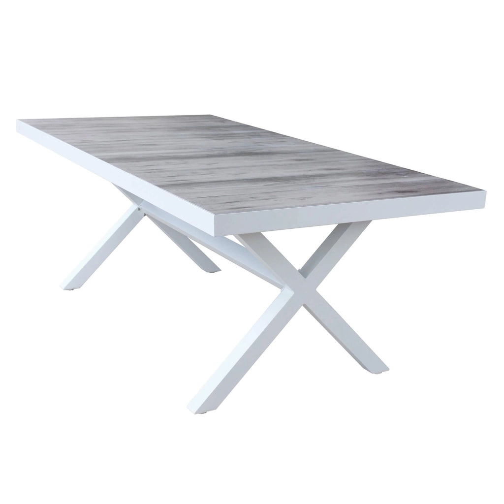 Tavolo da Giardino piano in Ceramica in Alluminio Gress cm 200x100x75 - SALLY