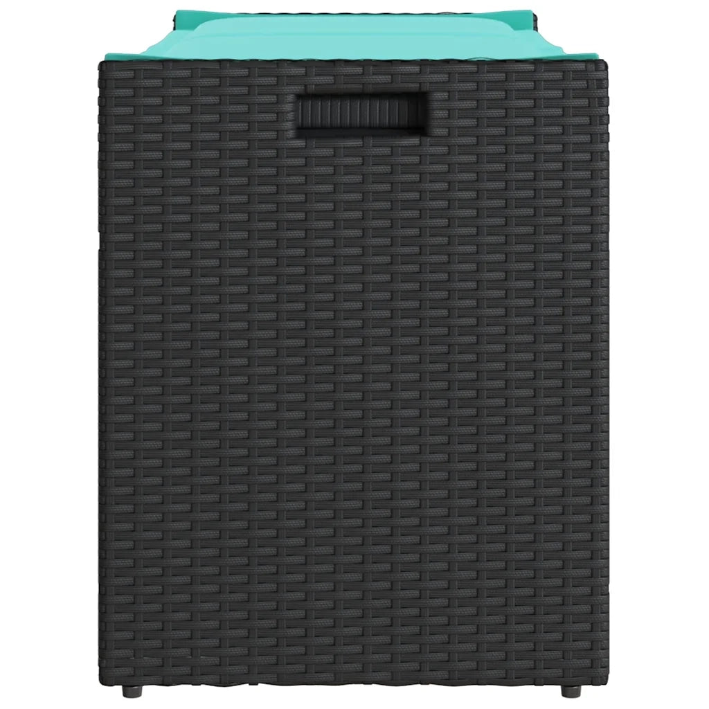 Cassapanca da Esterno con Cuscino Nera 100 cm in Polyrattan 4104068