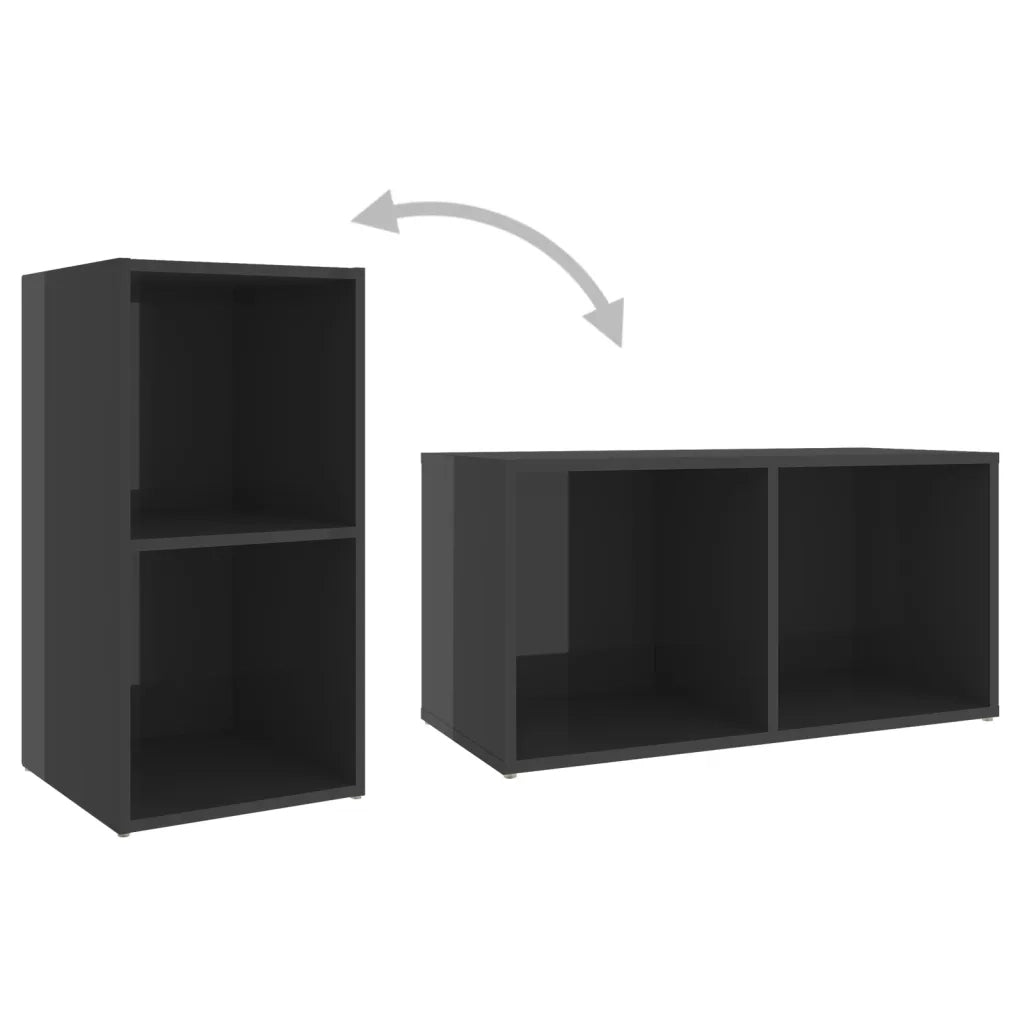 Mobile Porta TV Grigio Lucido 72x35x36,5cm in Legno Multistrato 805533