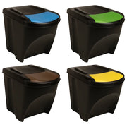 Cestini per Rifiuti Impilabili 4 pz Antracite 100 L  cod mxl 53350
