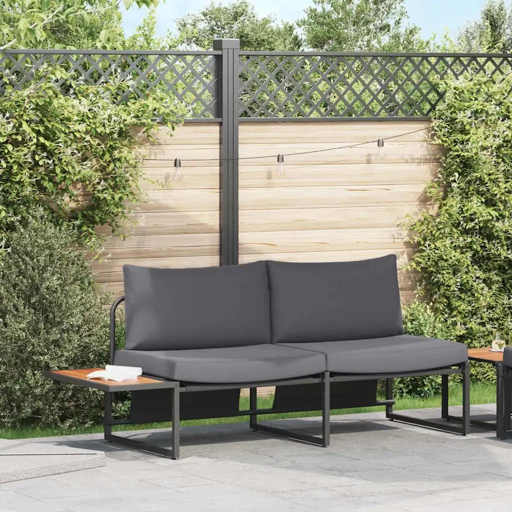 Divano da giardino Antracite 200,5 x 70 x 85,5 cm Acciaio 42007549