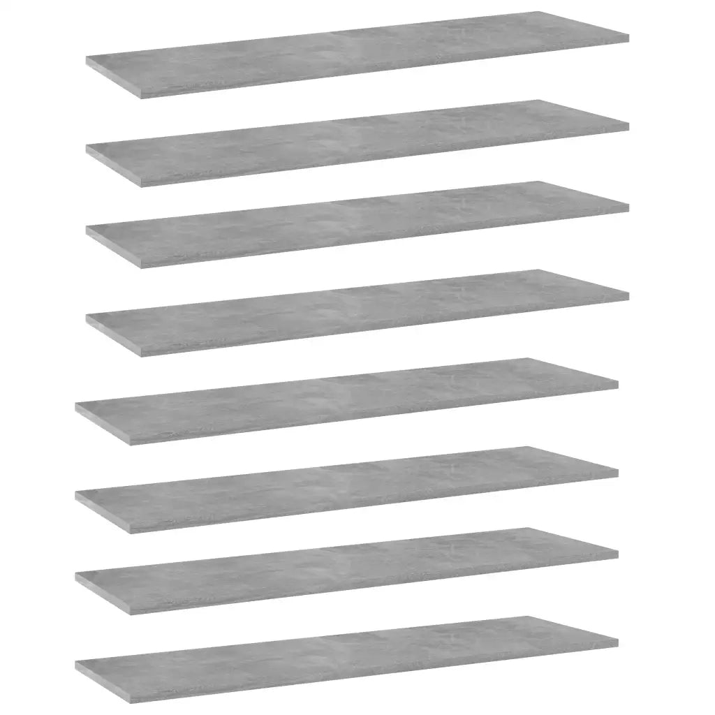 Ripiani Libreria 8 pz Grigio Cemento 100x30x1,5cm in Truciolato cod mxl 59859