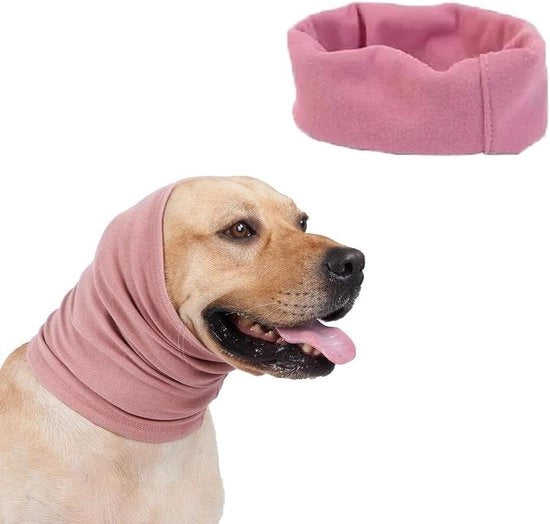 Orecchini Proteggenti per Cani e Gatti | Rilassamento e Riduzione Stress | Cappuccio Adattabile | Rosa | Adatto per Piccoli e Medi Cani, Gatti e Cuccioli