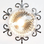 PLAFONIERA LAMPADA APPLIQUE RUSTICA BIG CM. 33 COLORE NERO ARGENTO