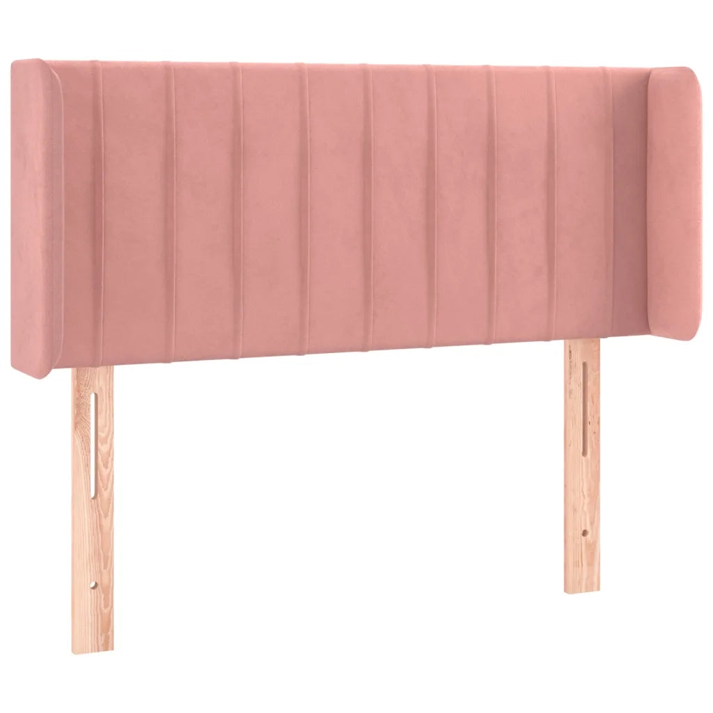 Testiera ad Orecchio Rosa 103x16x78/88 cm in Velluto