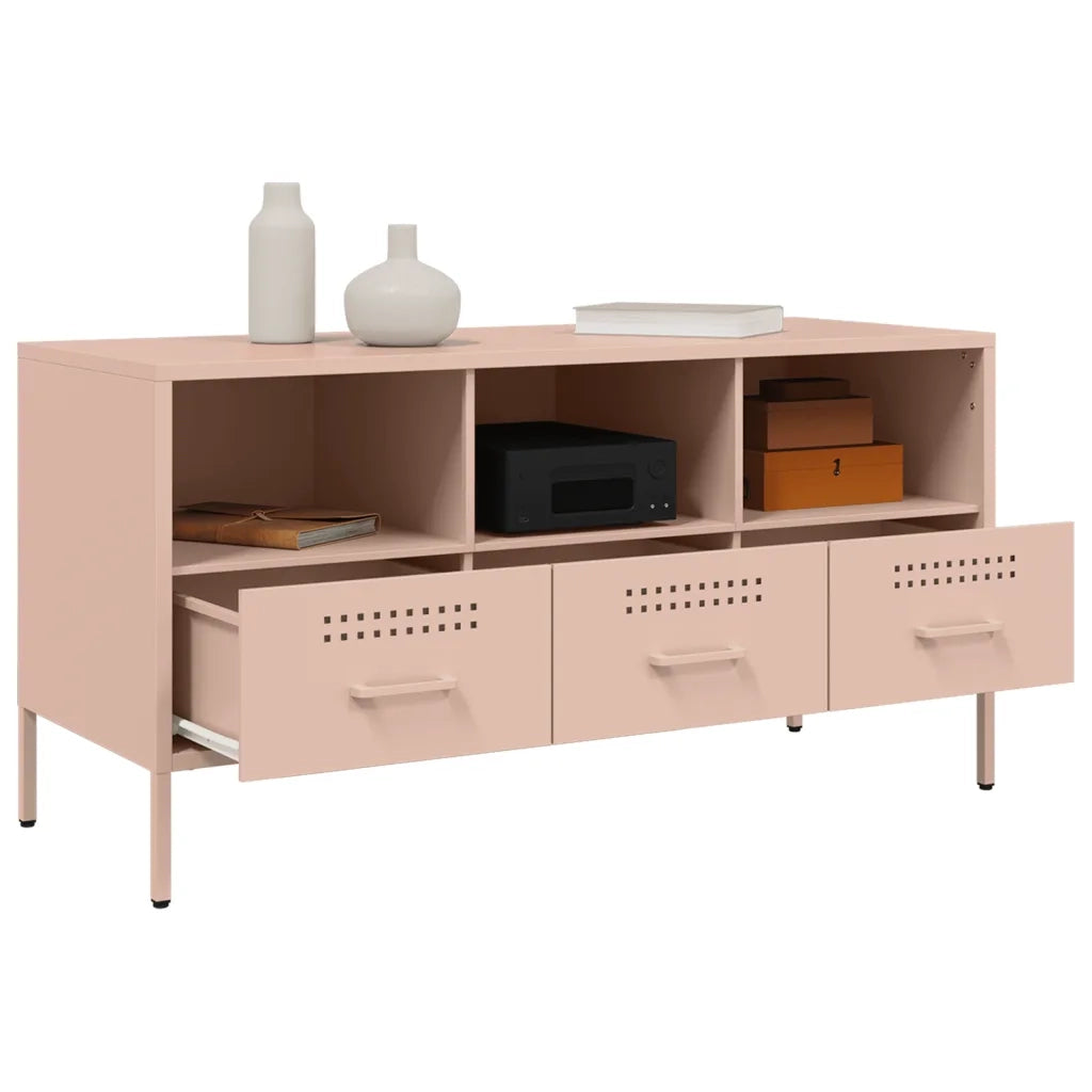 Mobile TV Rosa 100,5x39x50,5 cm in Acciaio 843037