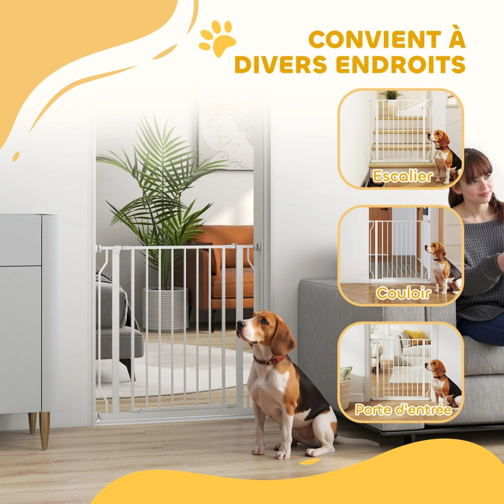 Barriera per Animali Domestici Regolabile ¨C zephmum ¨C Bianco 75-85x76 cm