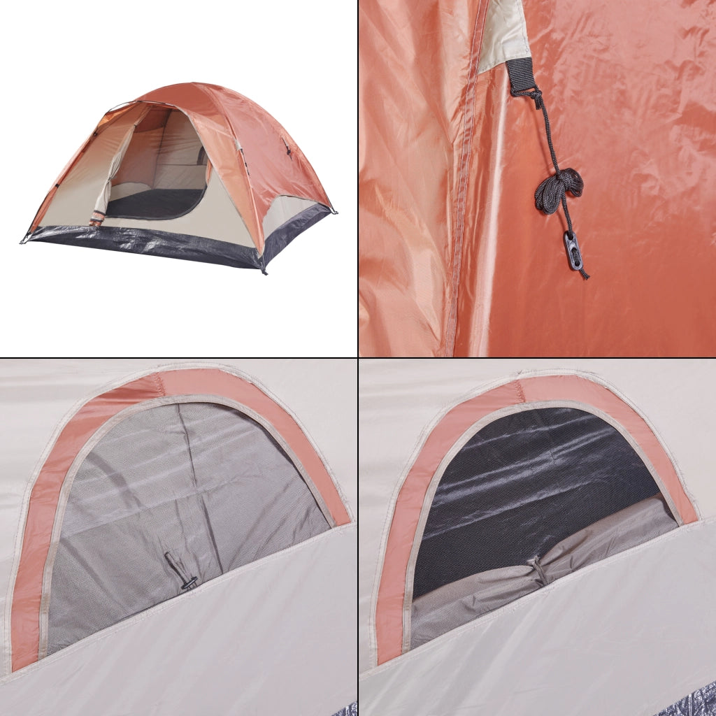 Tenda da Campeggio Bergeijk per 2-3 Persone 213 x 213 x 130 cm Marrone-Ruggine pro.tec