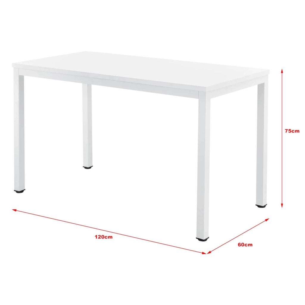 Scrivania per computer regolabile tavolo da lavoro 120 cm bianco 03_0001158