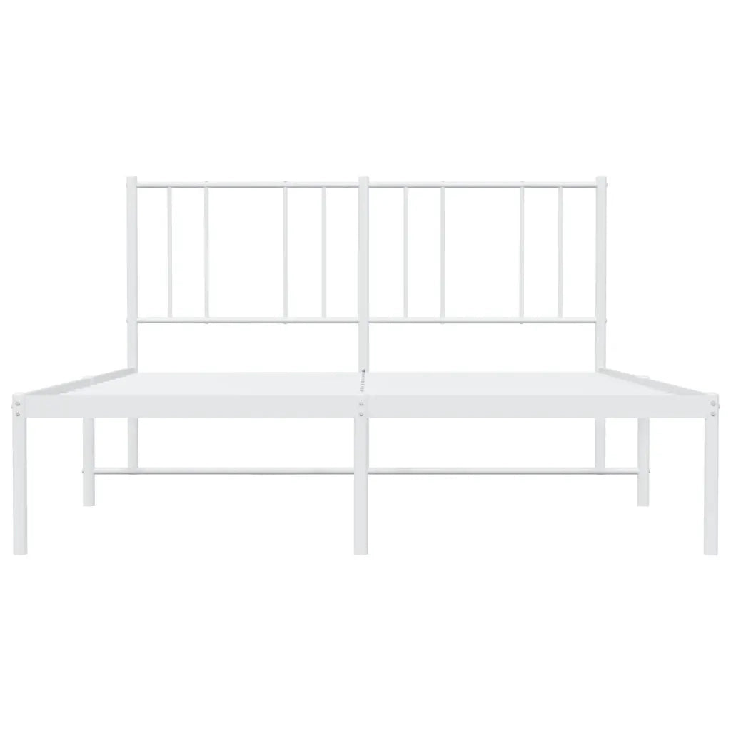 Giroletto con Testiera-Struttura Letto con testiera Metallo Bianco 135x190 cm 929871