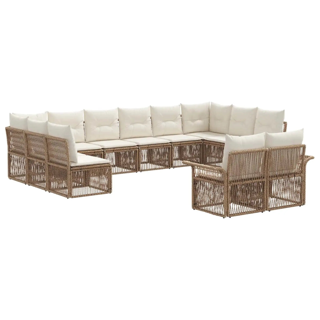 Set Divano da Giardino 12 pcs Beige polyrattan 3434976