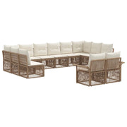 Set Divano da Giardino 12 pcs Beige polyrattan 3434976