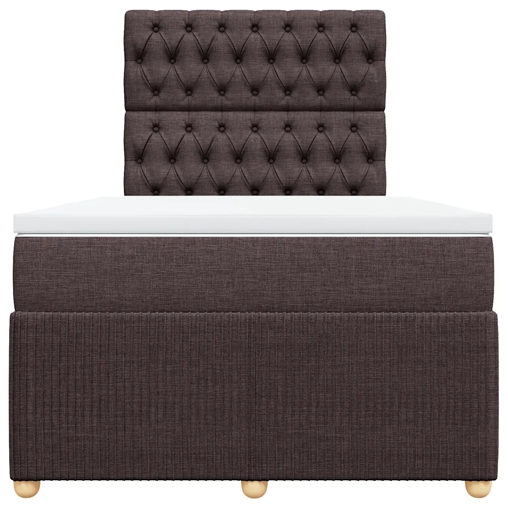 Giroletto a Molle con Materasso Marrone Scuro 120x190cm Tessuto