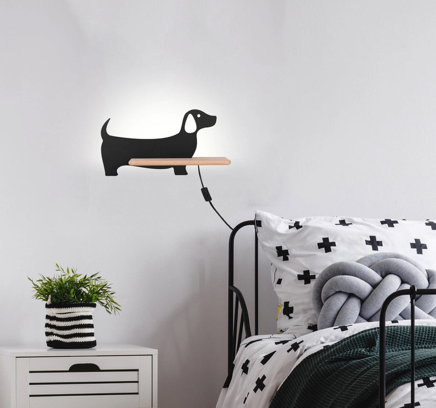 Applique Candellux DOG nero/legno LED 5W 4000K 250lm