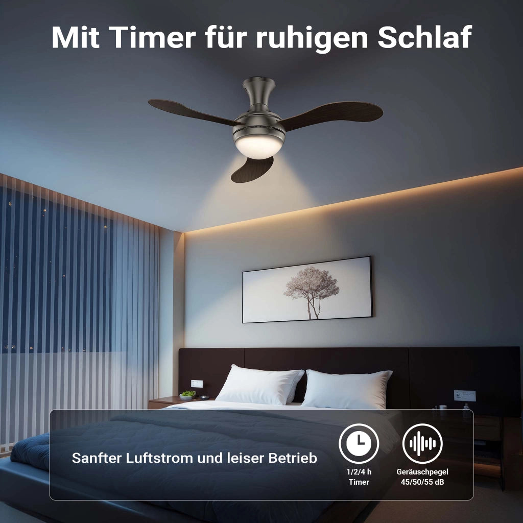 Ventilatore da soffitto Ø 130 cm con 3 pale, lampadario ventilatore con 3 velocità, telecomando, timer, modalità estiva e invernale, 55 W