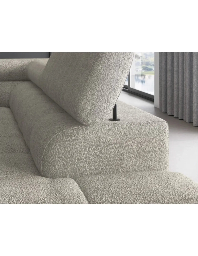 Divano angolare destro convertibile Beige 5 posti FERRUM con chaise longue 276x93x200cm