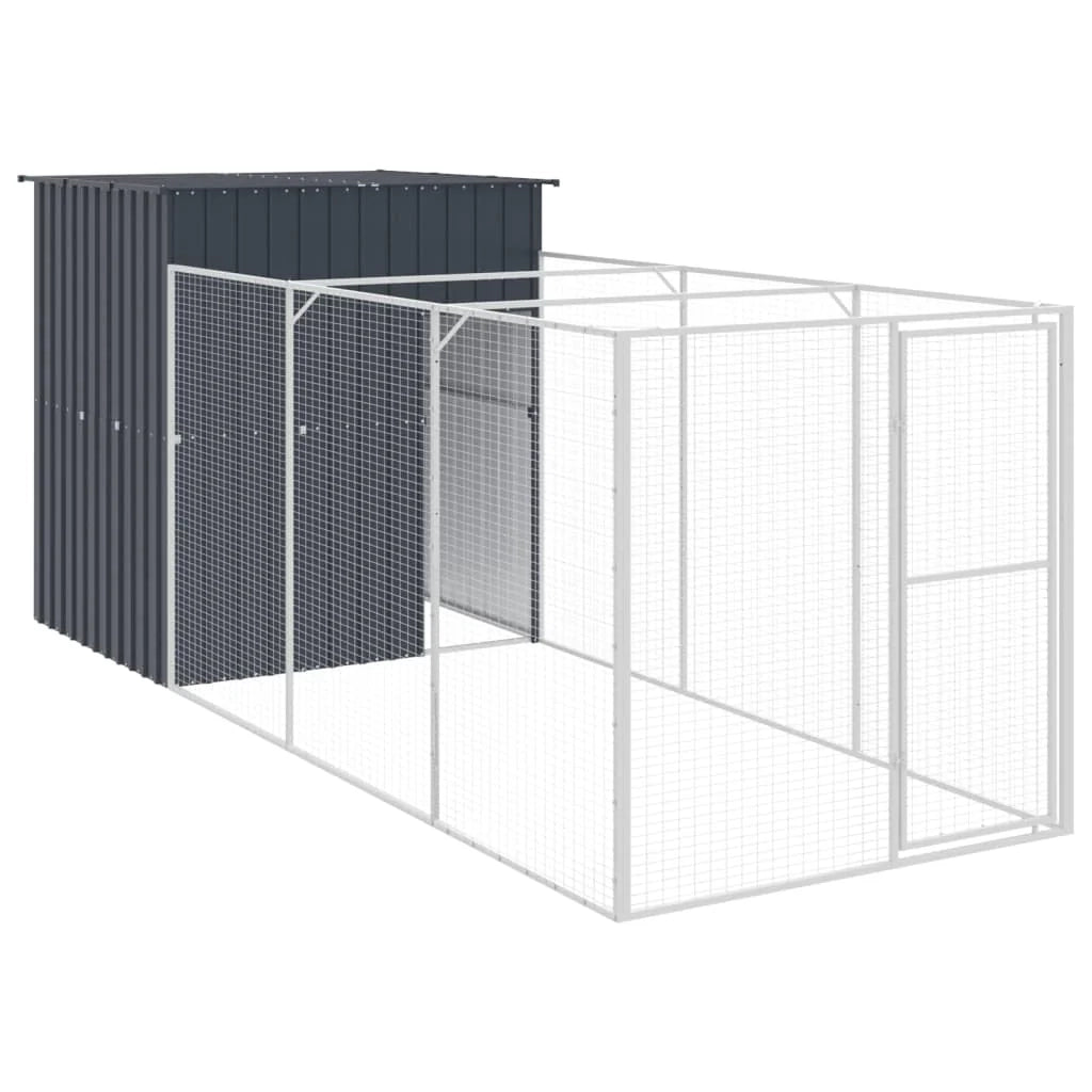 Cuccia per cani con recinto 165 x 455 x 181 cm antracite 02_0043473