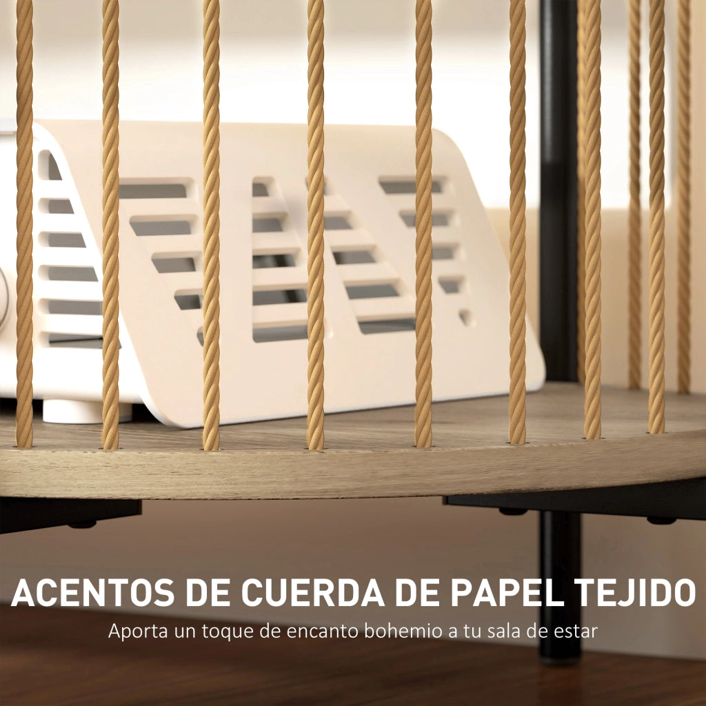 Mobile TV stile boh¨¦mien ¨C Xylo ¨C legno naturale con ripiani aperti 124x43,5x41 cm