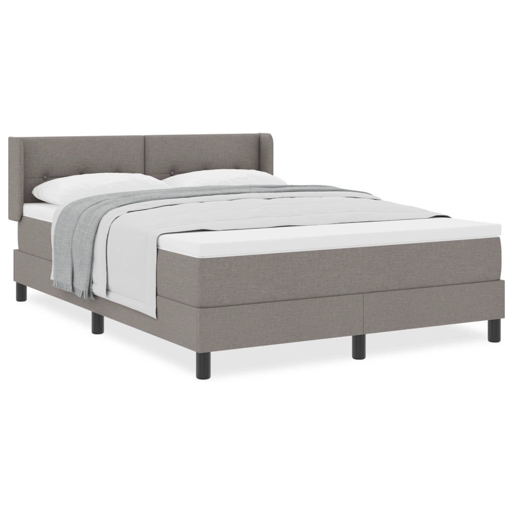 Letto Box Spring  con Materasso Tortora 140x190 cm Tessuto