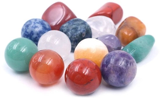 Set di Cristalli Chakra 14 pezzi - Incluso Scatola Regalo - 2cm/20-30mm - Cristalli Guaritori