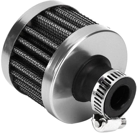 Filtro d'aria universale - Mini filtro d'aria - Tessuto non tessuto - 20mm di diametro esterno - Incluso viti - Per carburatore