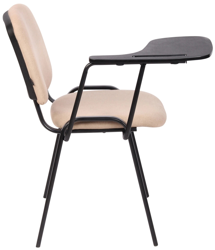 Set di 4 sedie Ken in tessuto con tavolo pieghevole crema